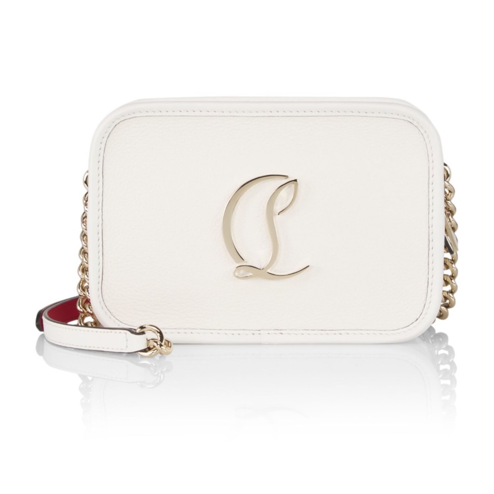 Christian Louboutin Small White Radioloubi Leather Crossbody Bag
